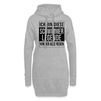 Schwimmsport Geburtstag geboren Legende - Hoodie-Kleid - Grau meliert - Vorne