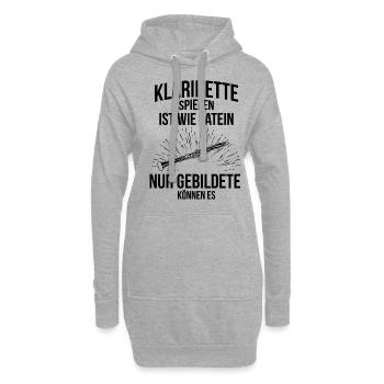 Klarinette Klarinettenspieler Klarinettist - Hoodie-Kleid - Grau meliert - Vorne
