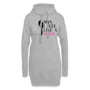 Braut Junggesellinnenabschied JGA Hochzeit - Hoodie-Kleid - Grau meliert - Vorne