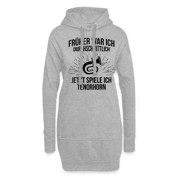 Tenorhorn Tenorhornspieler Tenorhornist - Hoodie-Kleid - Grau meliert - Vorne