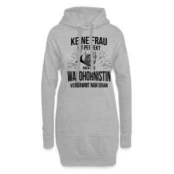 Waldhorn Waldhornspieler Waldhornist - Hoodie-Kleid - Grau meliert - Vorne