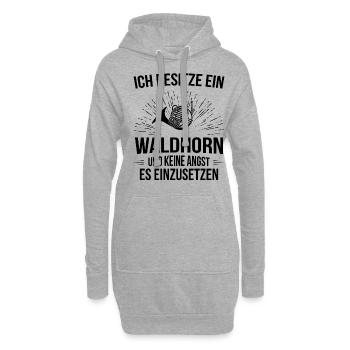Waldhorn Waldhornspieler Waldhornist - Hoodie-Kleid - Grau meliert - Vorne