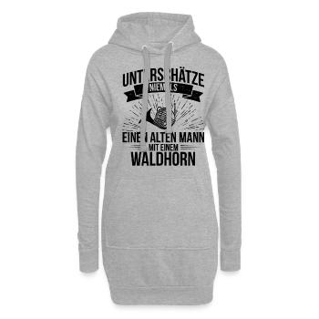 Waldhorn Waldhornspieler Waldhornist - Hoodie-Kleid - Grau meliert - Vorne