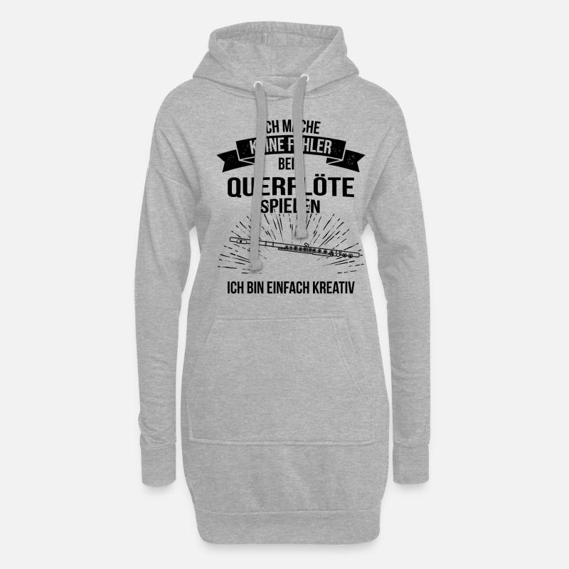Querflöte Querflötenspieler Querflötist - Hoodie-Kleid - Grau meliert