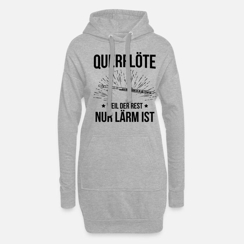 Querflöte Querflötenspieler Querflötist - Hoodie-Kleid - Grau meliert