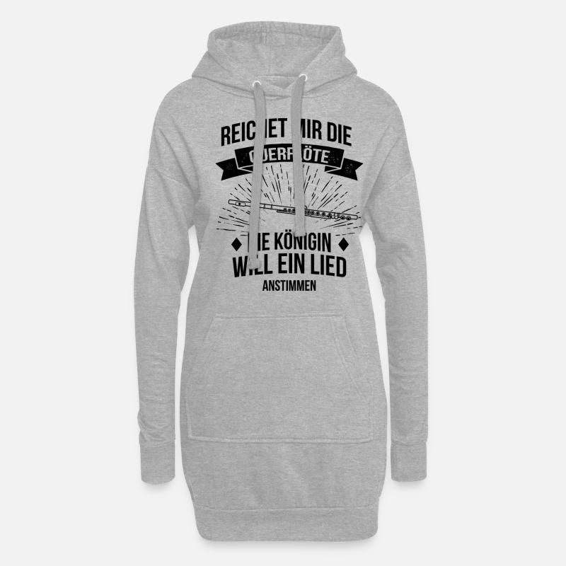 Querflöte Querflötenspieler Querflötist - Hoodie-Kleid - Grau meliert