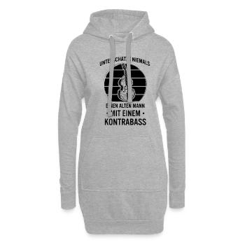 Kontrabass Kontrabassspieler Kontrabassist - Hoodie-Kleid - Grau meliert - Vorne