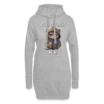 Bevor Du Fragst Nein Witzige Katze - Hoodie-Kleid - Grau meliert - Vorne