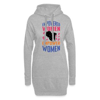 International Womens Empower Empowered Girl - Hoodie Dress - heather grey - Front