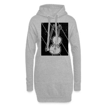 Violon Violoniste Violoniste - Sweat-shirt à capuche long Femme - gris chiné - Devant