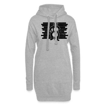 Cello Cellospieler Cellist - Hoodie-Kleid - Grau meliert - Vorne