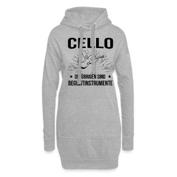 Cello Cellospieler Cellist - Hoodie-Kleid - Grau meliert - Vorne