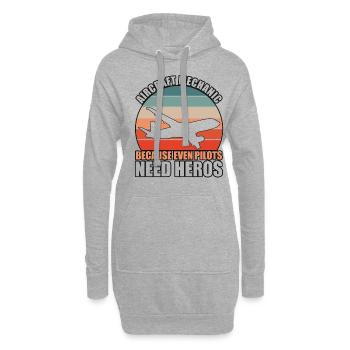 Aircraft Mechanic - Hoodie-Kleid - Grau meliert - Vorne