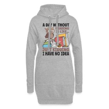 A Day Without Reading - Hoodie Dress - heather grey - Front
