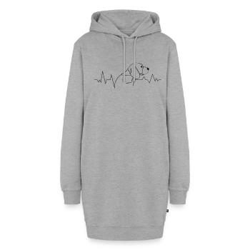 Race de chien Beagle chien amoureux du cœur battement de cœur - Sweat-shirt à capuche long Femme - gris chiné - Devant
