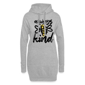 Sei immer nett - Biene - abstrakt - Grafik Kunst - Hoodie-Kleid - Grau meliert - Vorne