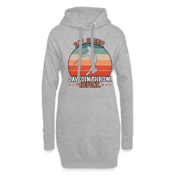 Eat Sleep Javelin Throw Repeat - Hoodie-Kleid - Grau meliert - Vorne
