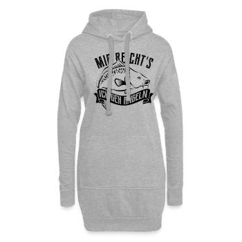 Mir reicht's ich geh angeln - Angler - Karpfen - Hoodie-Kleid - Grau meliert - Vorne