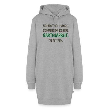Lustiges Gärtner Gedicht Hobbygärtner Garten - Hoodie-Kleid - Grau meliert - Vorne