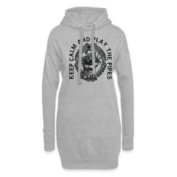 Joueur de cornemuse écossaise - Sweat-shirt à capuche long Femme - gris chiné - Devant