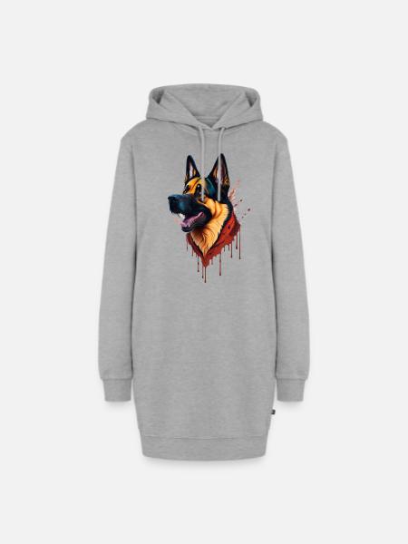 German Shepherd German Shepherd SplashArt - Hoodie Dress - heather grey