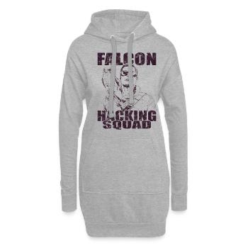 Fauconnier pèlerin Faucon Falcon Vintage Fauconnerie - Sweat-shirt à capuche long Femme - gris chiné - Devant