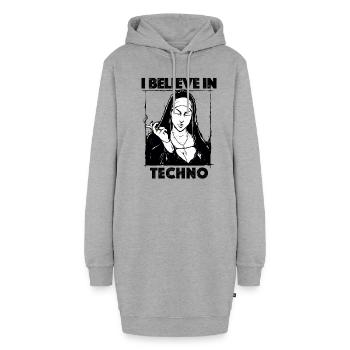 Techno Nun I Believe In Techno - Sweat-shirt à capuche long Femme - gris chiné - Devant
