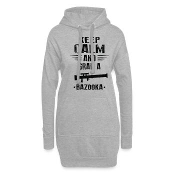 RESTEZ CALME ET PRENEZ UN BAZOOKA - Sweat-shirt à capuche long Femme - gris chiné - Devant