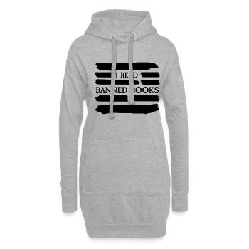 Verbotenes Buch lesen Buchliebhaber Leser lesen - Hoodie-Kleid - Grau meliert - Vorne
