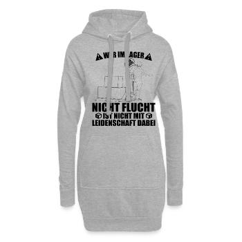 Lager - Wer nicht Flucht ist nicht mit - Hoodie-Kleid - Grau meliert - Vorne