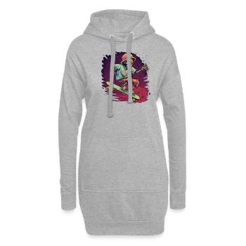 Skateboard-Skater Skaten Skating Skateboarder - Hoodie-Kleid - Grau meliert - Vorne
