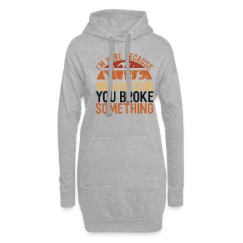 You Broke Something Mechaniker - Hoodie-Kleid - Grau meliert - Vorne