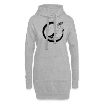 kitesurf kitesurf kitesurf planche de kite surf - Sweat-shirt à capuche long Femme - gris chiné - Devant