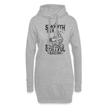 Catamaran-Boot Segelboot Segeln Segler - Hoodie-Kleid - Grau meliert - Vorne
