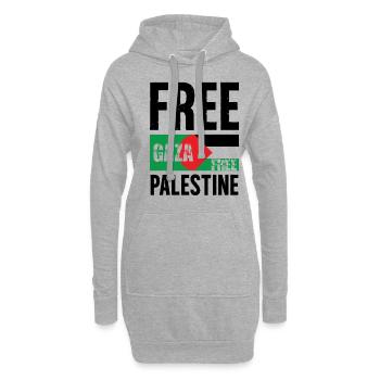 Free Gaza Free Palesine - Hoodie-Kleid - Grau meliert - Vorne