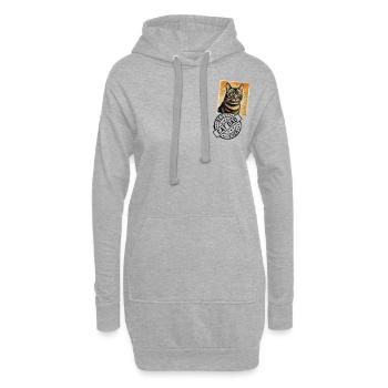 Katzen Papa Katze Katzenstempel Katzenväter - Hoodie-Kleid - Grau meliert - Vorne