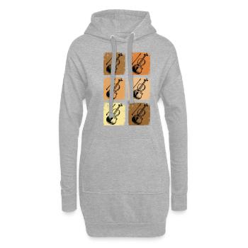 Violinist-Musiker Geigen Country-Musik-Instrument - Hoodie-Kleid - Grau meliert - Vorne