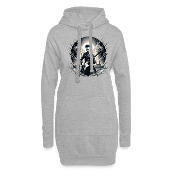 Gitarren E-Gitarren-Saiten E-Gitarre Musiker - Hoodie-Kleid - Grau meliert - Vorne