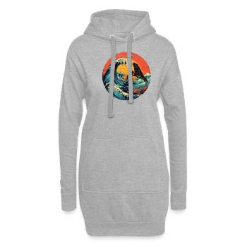 Planche de wingfoil Surfer Wingfoil Vintage - Sweat-shirt à capuche long Femme - gris chiné - Devant