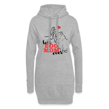 Beste Pomeranian Mama Pomeranian - Hoodie-Kleid - Grau meliert - Vorne