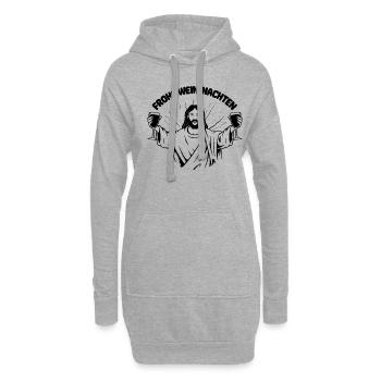 Pfälzer Weihnachten Schääne woi nachde - Hoodie-Kleid - Grau meliert - Vorne