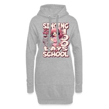 100. Tag Der Schulgesundkostüm 100 Schultage - Hoodie-Kleid - Grau meliert - Vorne