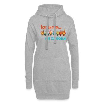 Gut zu Vögeln - Vogelkunde und Ornithologie - Hoodie-Kleid - Grau meliert - Vorne