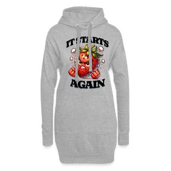 It Starts Again - Periode, Menstruation, - Hoodie-Kleid - Grau meliert - Vorne