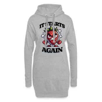 It Starts Again Periode Menstruation Erdbeerwoche - Hoodie-Kleid - Grau meliert - Vorne