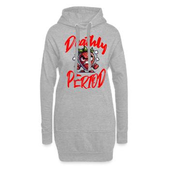 Deathly Period Wütender Erdbeer Charakter - Hoodie-Kleid - Grau meliert - Vorne