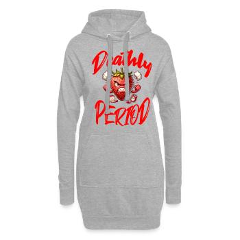 Deathly Period Periode Menstruation Erdbeerwoche - Hoodie-Kleid - Grau meliert - Vorne