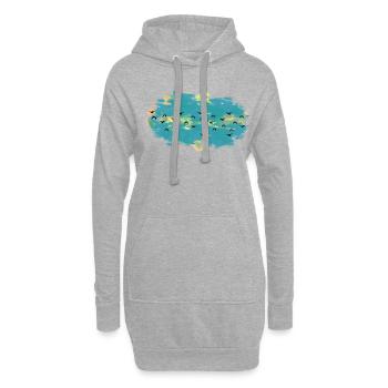 Zugvögel - Hoodie-Kleid - Grau meliert - Vorne