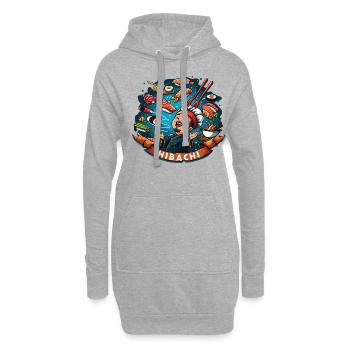 Hibachi Teppanyaki Bbq Japanische Küche - Hoodie-Kleid - Grau meliert - Vorne