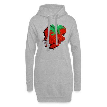 Erdbeere - Hoodie-Kleid - Grau meliert - Vorne